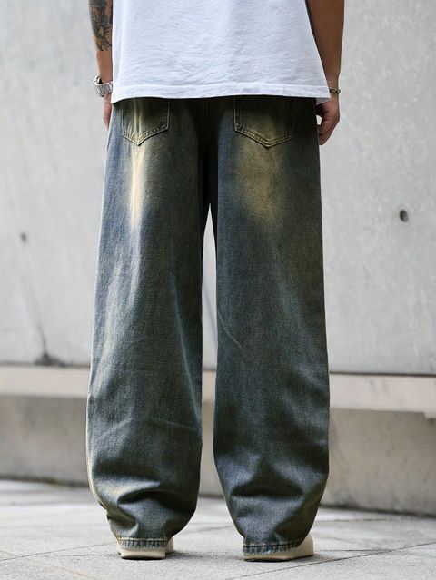 sky collection Men Loose Fit Mid Rise Blue Jeans - Image 6