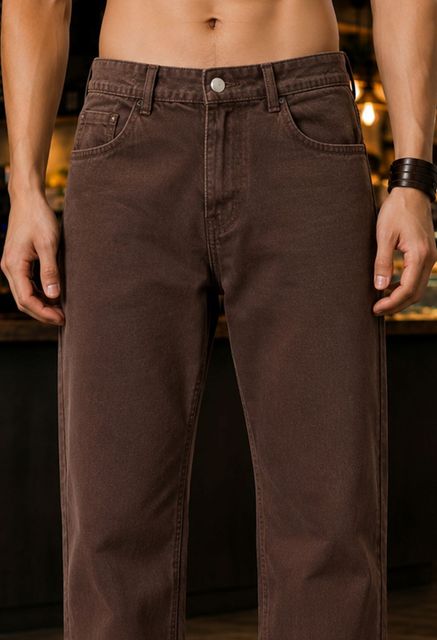 Jeancherry Men Regular Mid Rise Brown Jeans - Image 8