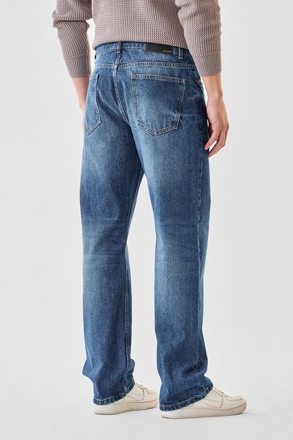 Snitch Men Straight Fit Mid Rise Blue Jeans - Image 6