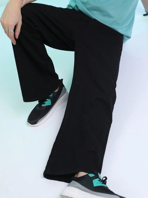 HOC Men Straight Fit Mid Rise Black Jeans - Image 3