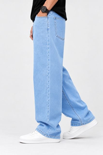 PRJ IN STYLE Men Loose Fit Mid Rise Light Blue Jeans - Image 8