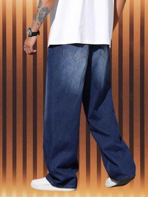 DAKWINS Men Loose Fit Mid Rise Blue Jeans - Image 7
