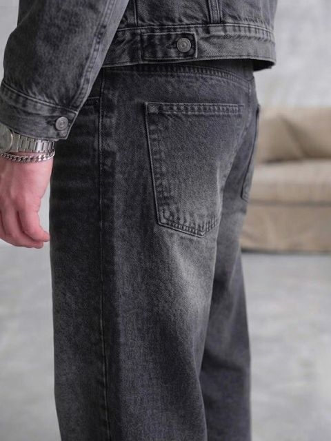 Yagan Men Baggy Fit Mid Rise Black Jeans - Image 6