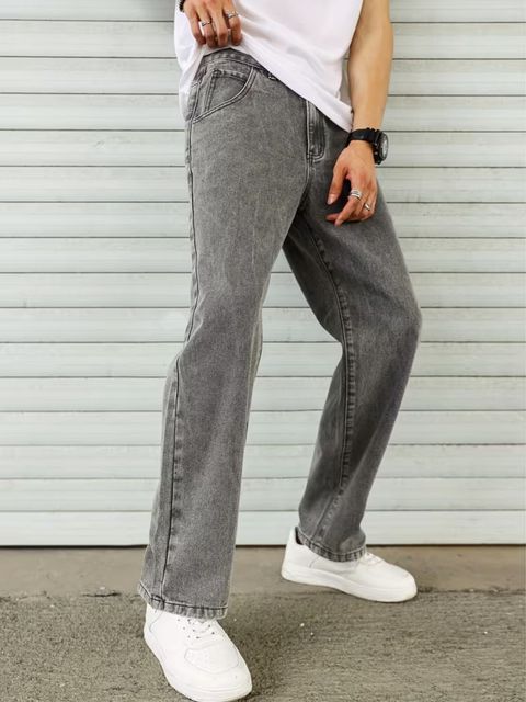 Tashanbaaz Men Straight Fit Mid Rise Grey Jeans - Image 7