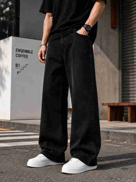 AzureAttire Men Straight Fit Mid Rise Black Jeans - Image 5