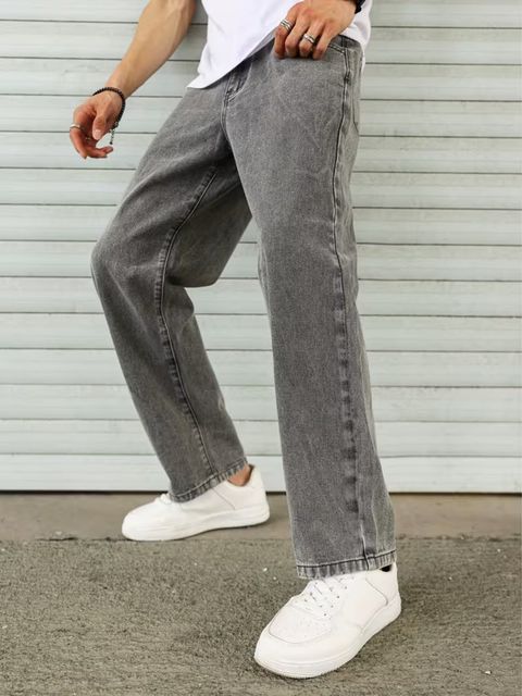 Tashanbaaz Men Straight Fit Mid Rise Grey Jeans - Image 6