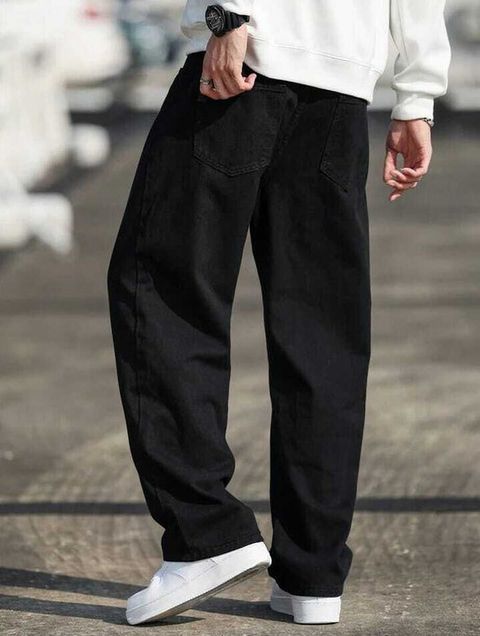 DENIM BOLD Men Loose Fit Mid Rise Black Jeans - Image 3