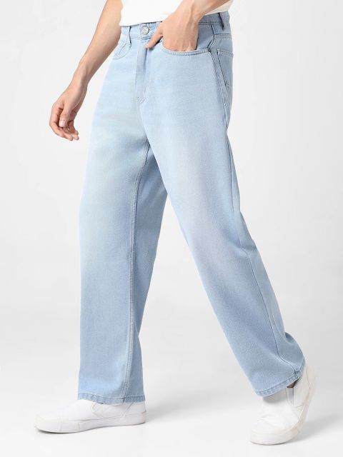 Urbano Fashion Men Loose Fit Mid Rise Light Blue Jeans - Image 6