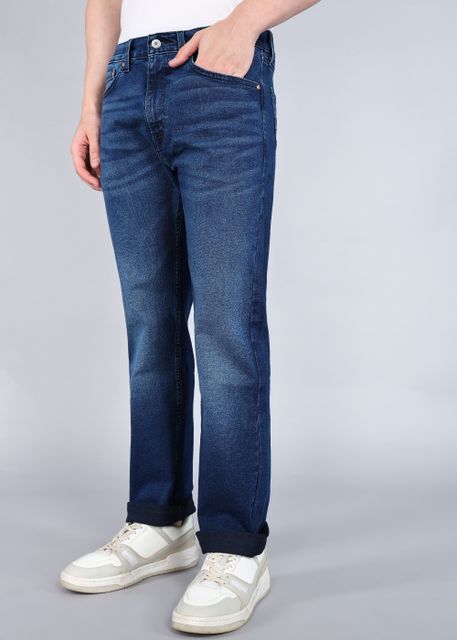 LEVI'S Men Straight Fit Mid Rise Dark Blue Jeans - Image 7