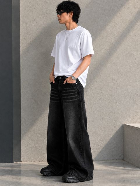 9XDenims Men Baggy Fit Mid Rise Black Jeans - Image 6