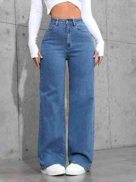 zayla Women Wide Leg High Rise Light Blue Jeans - Image 3