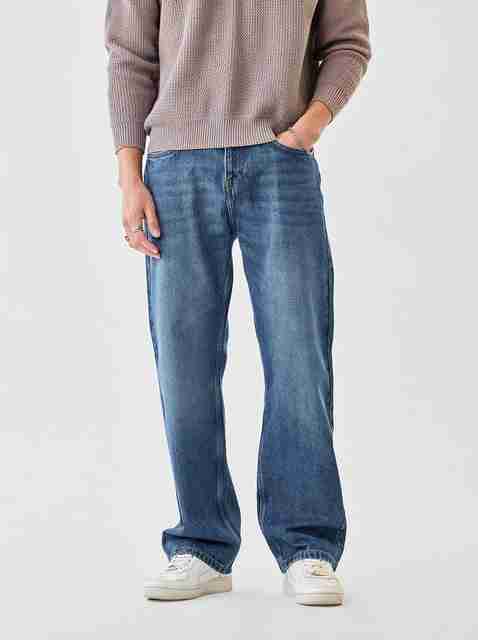 Snitch Men Straight Fit Mid Rise Blue Jeans - Image 5