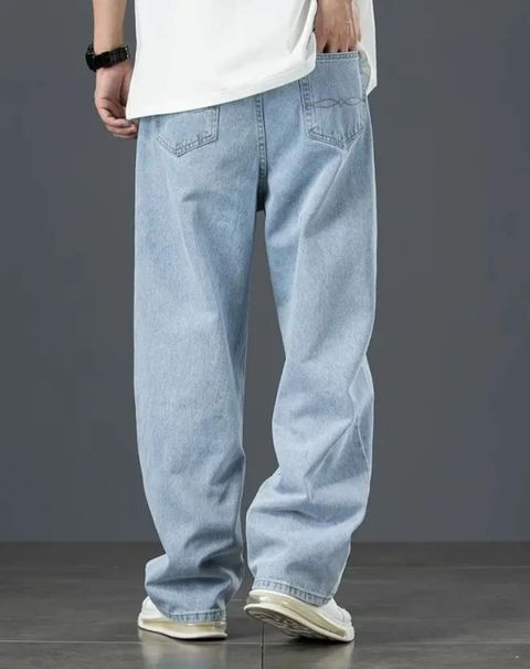METRONAUT Men Loose Fit Mid Rise Light Blue Jeans - Image 6