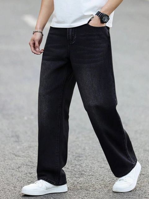 BREGRUUS Men Straight Fit Mid Rise Black Jeans - Image 8