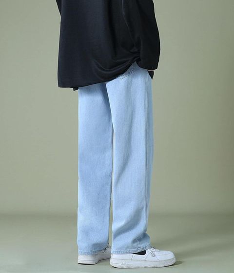 DENIM LOOK Men Loose Fit Mid Rise Light Blue Jeans - Image 6