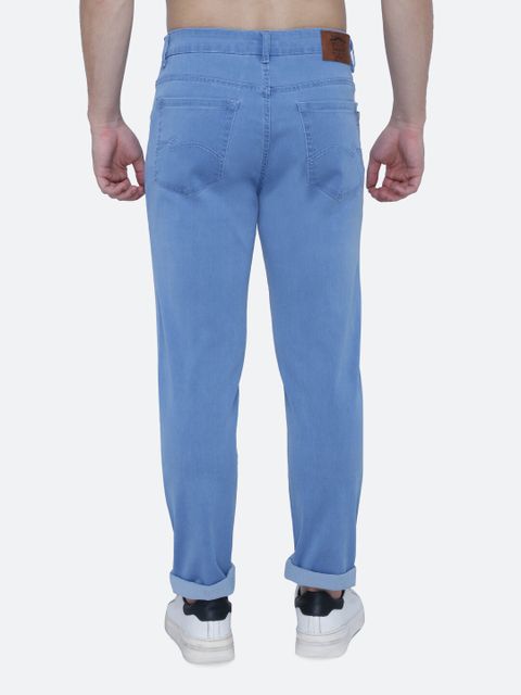 AWACK Men Slim Mid Rise Light Blue Jeans - Image 3