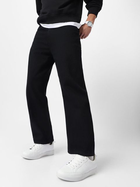 Urbano Fashion . Men Loose Fit Mid Rise Black Jeans - Image 6