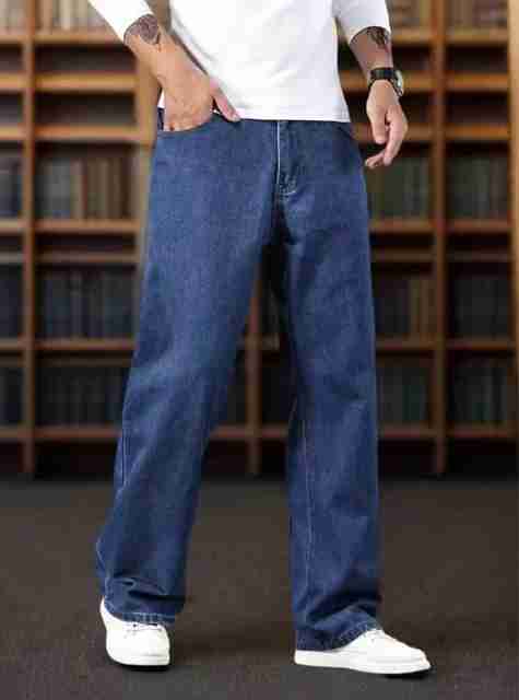Playfeel Men Loose Fit Mid Rise Dark Blue Jeans - Image 2