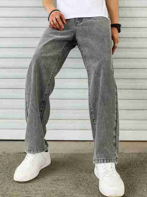 Tashanbaaz Men Straight Fit Mid Rise Grey Jeans - Image 4
