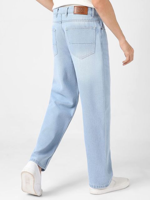Urbano Fashion Men Loose Fit Mid Rise Light Blue Jeans - Image 7