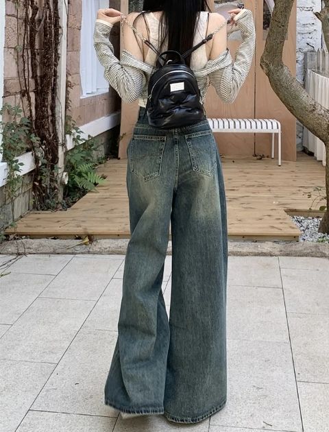 UPLIVA Women Wide Leg High Rise Blue Jeans - Image 6