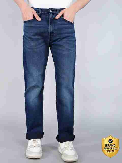 LEVI'S Men Straight Fit Mid Rise Dark Blue Jeans - Image 5