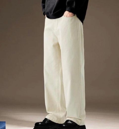 FLAYING Men Loose Fit Mid Rise Beige Jeans - Image 6
