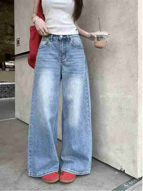 AAV2 Women Wide Leg High Rise Light Blue Jeans - Image 3