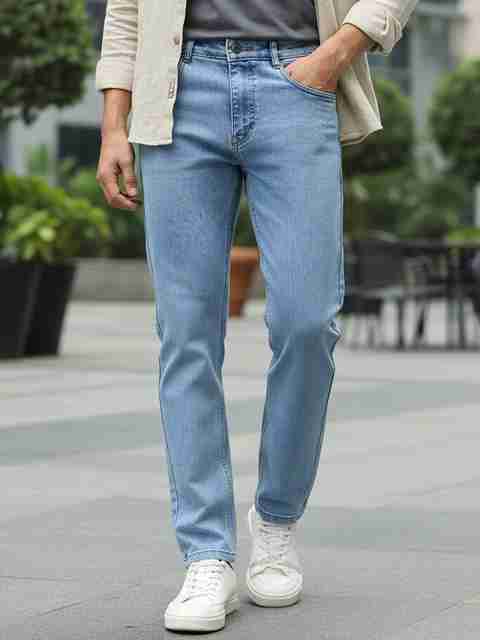 Urbano Fashion Men Slim Mid Rise Light Blue Jeans - Image 5
