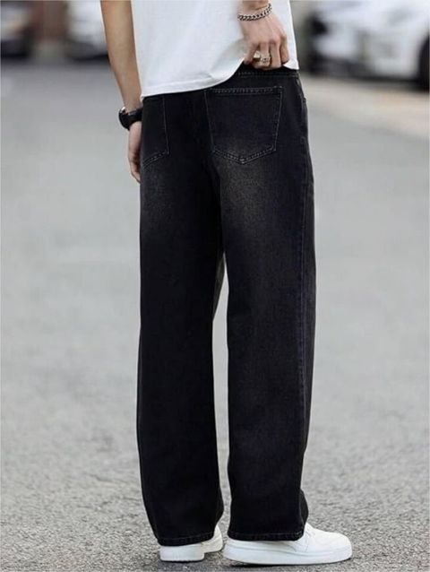 ujas Men Straight Fit Mid Rise Black Jeans - Image 6