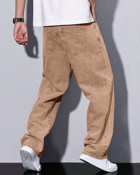 METRONAUT Men Straight Fit High Rise Brown Jeans - Image 4