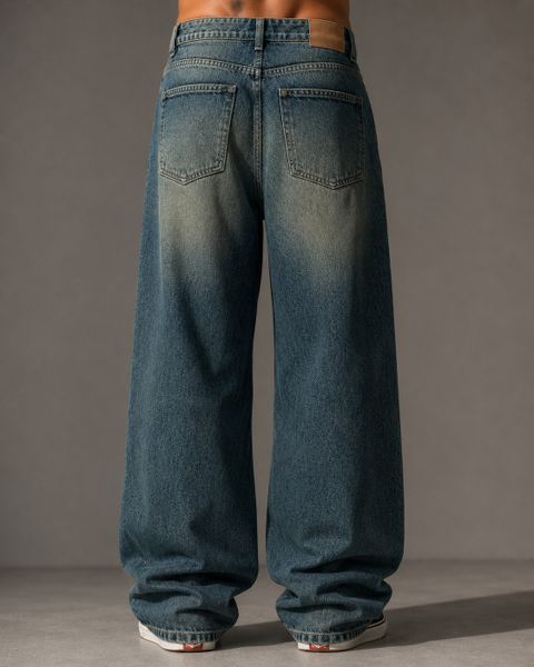 sanedi Men Baggy Fit High Rise Green Jeans - Image 5