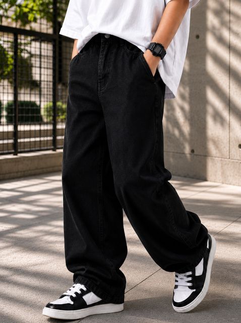 ARTVISION Boys Loose Fit Mid Rise Black Jeans - Image 7