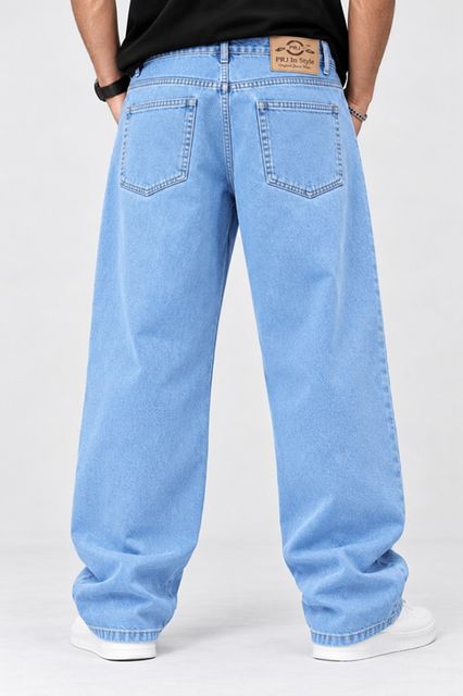 PRJ IN STYLE Men Loose Fit Mid Rise Light Blue Jeans - Image 6