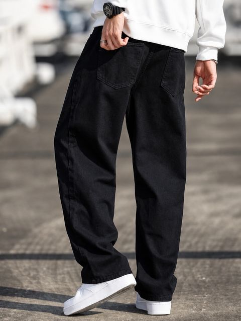 ARTVISION Men Loose Fit Mid Rise Black Jeans - Image 5