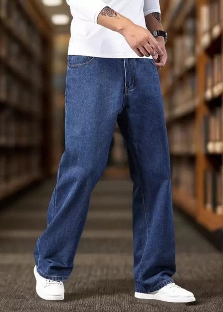 Playfeel Men Loose Fit Mid Rise Dark Blue Jeans - Image 4