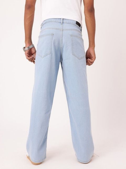 DYENE Men Loose Fit Mid Rise Light Blue Jeans - Image 5