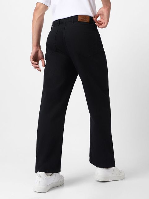 Urbano Fashion . Men Loose Fit Mid Rise Black Jeans - Image 8