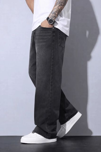 DENWOX Men Straight Fit Mid Rise Dark Grey Jeans - Image 7
