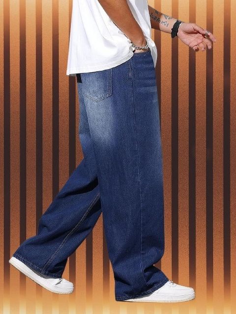 DAKWINS Men Loose Fit Mid Rise Blue Jeans - Image 6