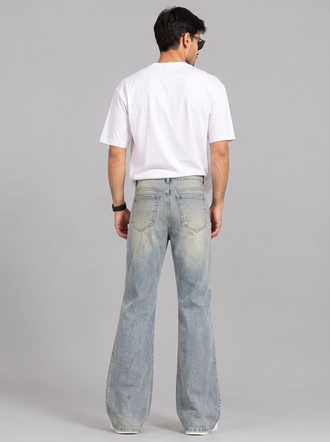 Ambrane Men Boot-Leg Mid Rise Light Blue Jeans - Image 5