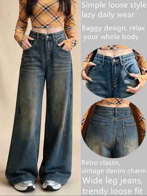 HUNTER & HAYES Women Baggy Fit High Rise Blue Jeans - Image 2