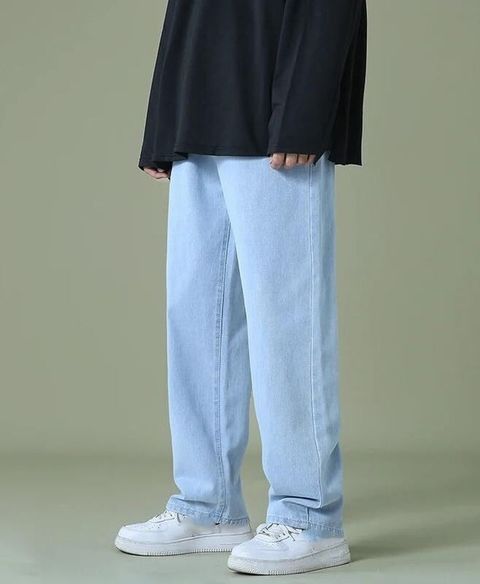 DENIM LOOK Men Loose Fit Mid Rise Light Blue Jeans - Image 7