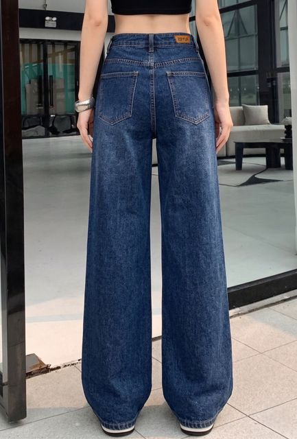 zayla Women Wide Leg High Rise Dark Blue Jeans - Image 6