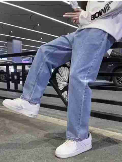 linaria Men Loose Fit Mid Rise Light Blue Jeans - Image 5