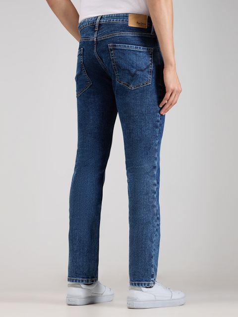 Pepe Jeans Men Slim Mid Rise Blue Jeans - Image 6