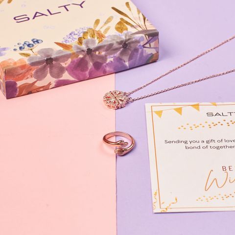 Salty Love Gift Box for Women | Necklace | Ring | Anti Tarnish Stainless Steel Chain Set - Image 3