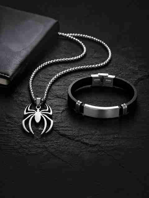 kazare Alloy Rhodium Silver Black Jewel Set (Pack of 2) - Image 4