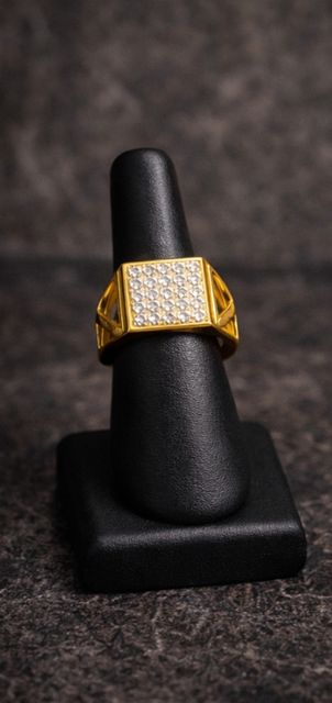 THMT Golden Rope Neckchain with Diamond Studded Ring Combo for Men - Image 7
