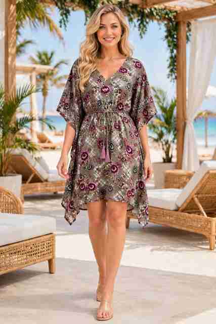 RANGANI Floral Print Polyester Women Kaftan - Image 2